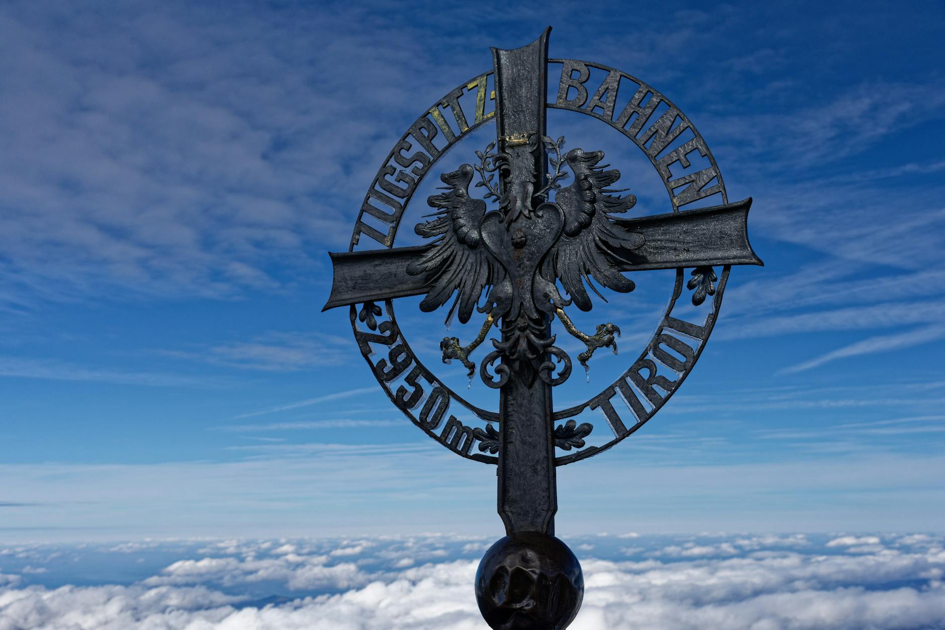 metal cross on zugspitz